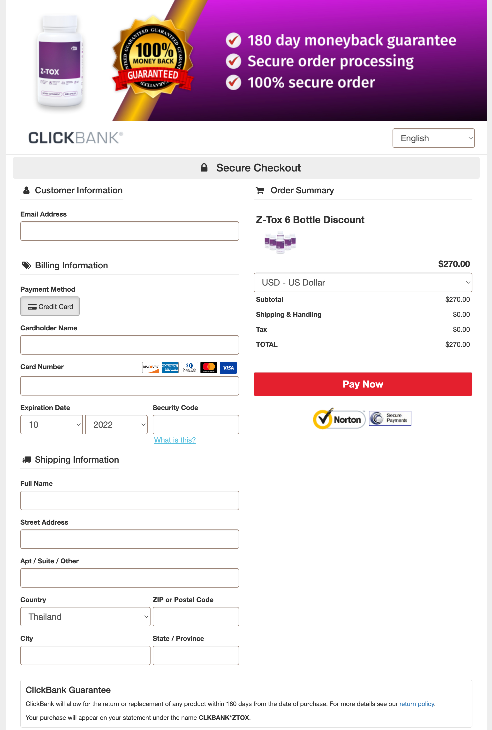 Z-Tox - Order Page